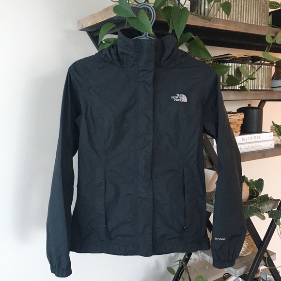 The North Face Jackets & Blazers - The North Face - HyVent Black Shell Hooded Rain Jacket